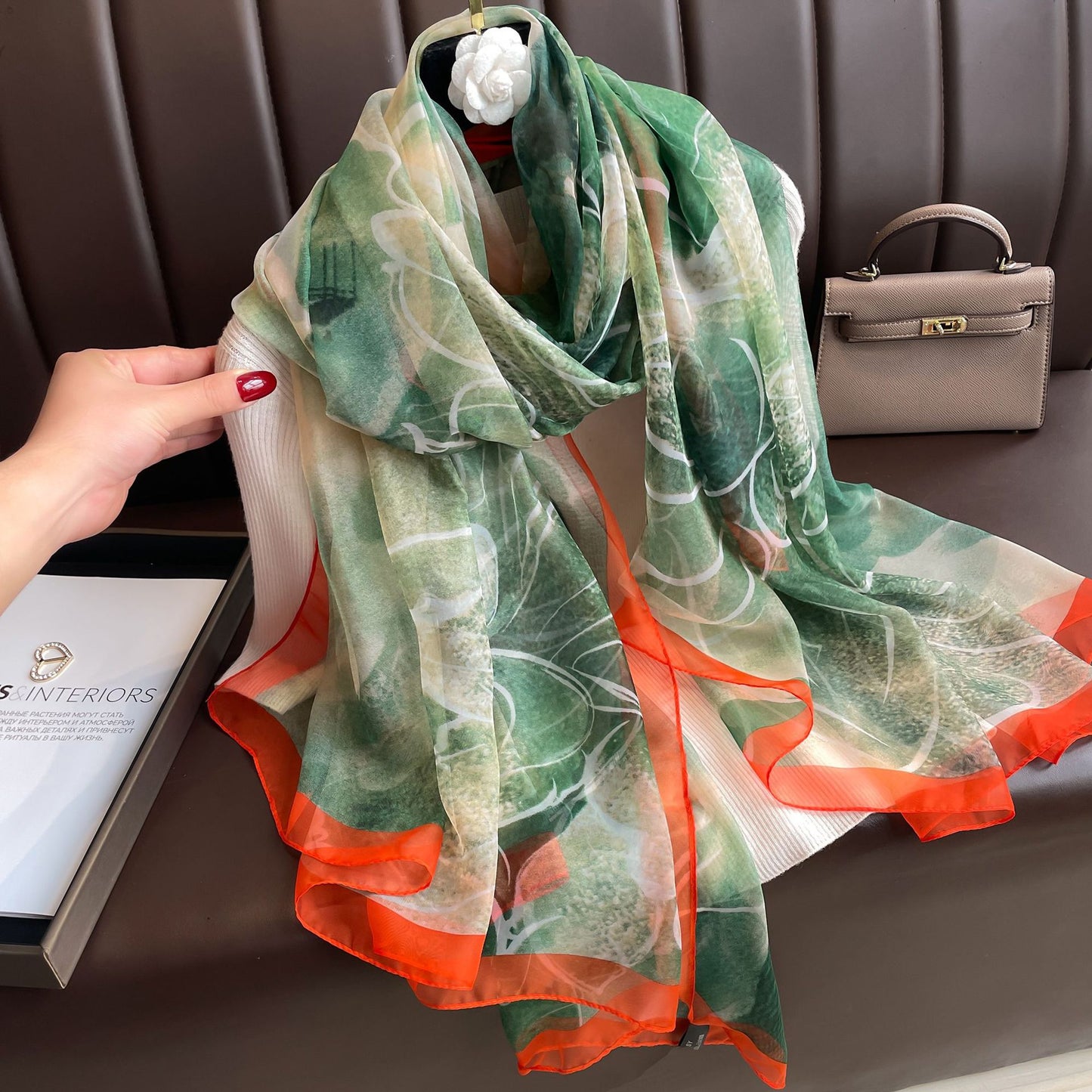 Yourou China Rose Printed Scarf