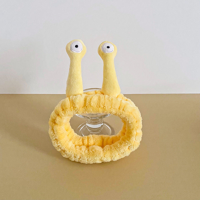 Cartoon Funny Snail Cute Face Wash Mask Plush Hair Band