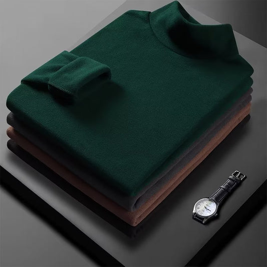 Double-sided Dralon Semi-high Collar Warm Men's Undershirt