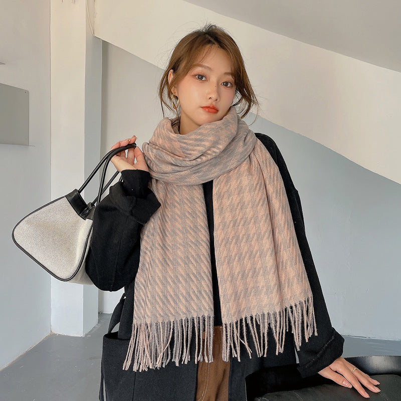 Double-faced Cashmere Woven Shawl Warm Scarf