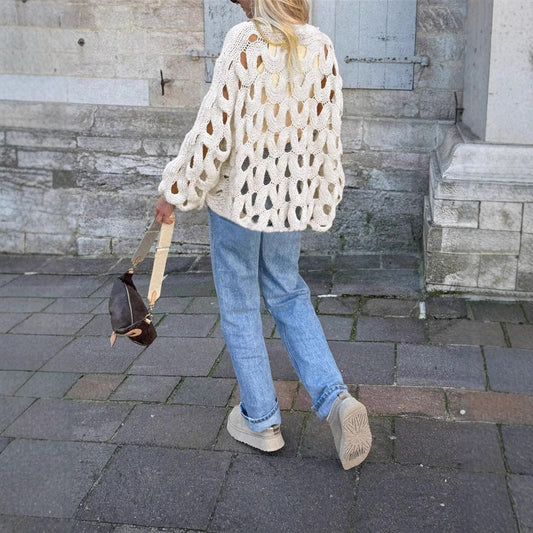 Women's Casual Leisure Vacation Beach Long Sleeve Sweater Pullover