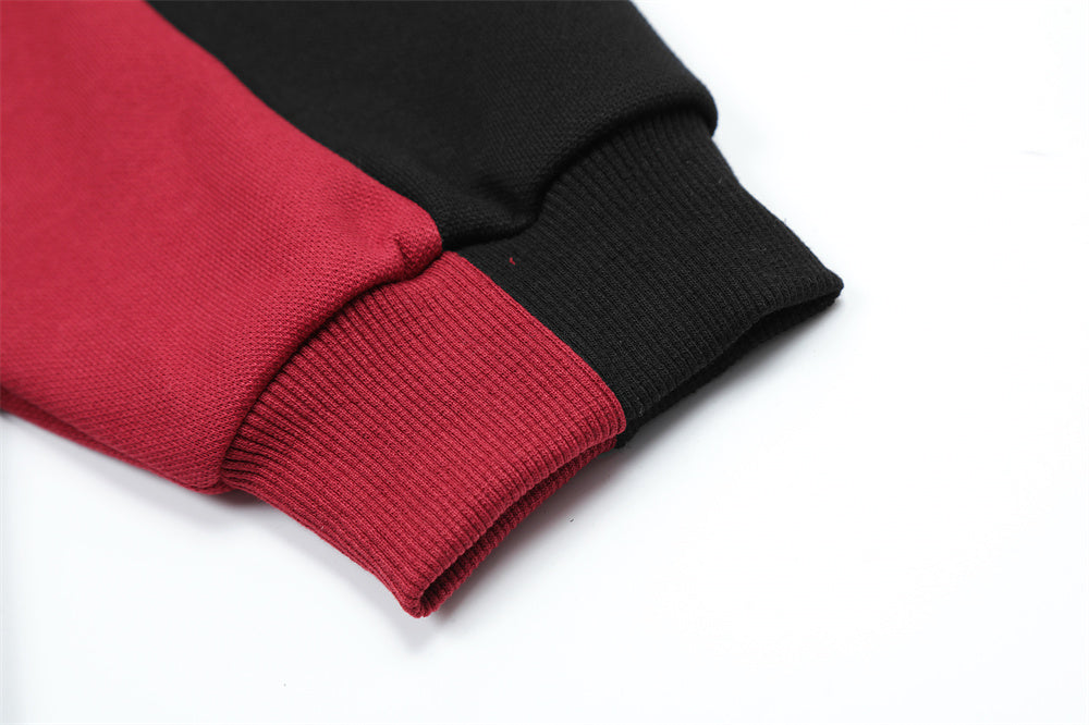 Men's Color Contrast Patchwork Letter Clothes
