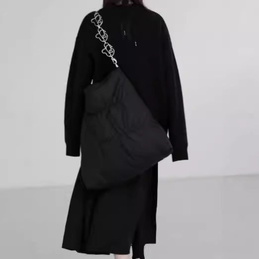 Atmosphere Black Knitted Pullover Sweater For Women