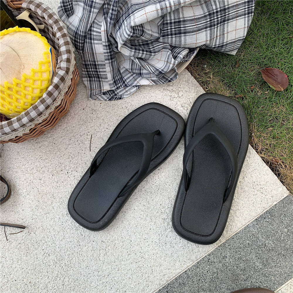Ensfarvede flip-flops til kvinder med blød sål