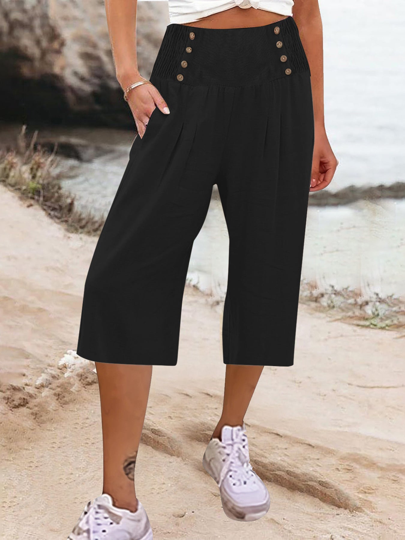 Loose Casual Cropped Pants
