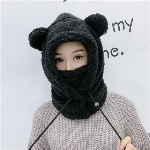 Three-Piece Warm Bear Scarf And Gloves