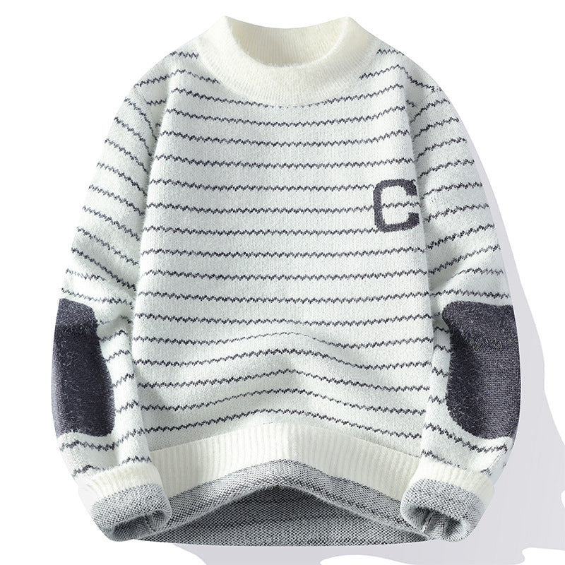 New Half Turtleneck Faux Mink Cashmere Sweater Men
