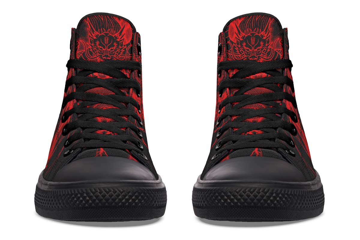 Men's And Women's Fashion Color Printing High-top Canvas Shoes