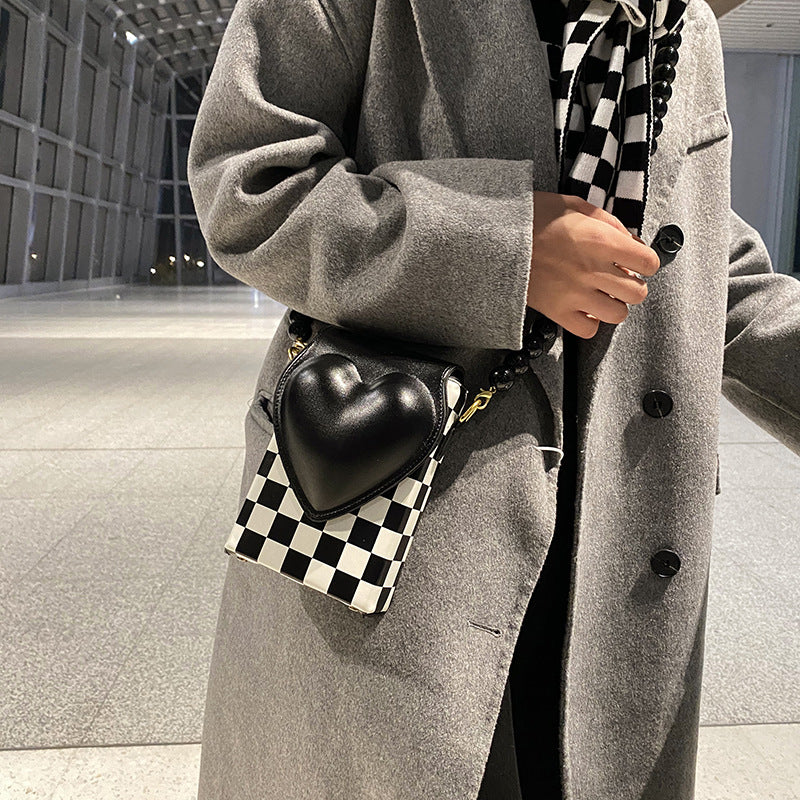 Den nye Checkerboard Mobiltelefon Taske Skulder Messenger Dame