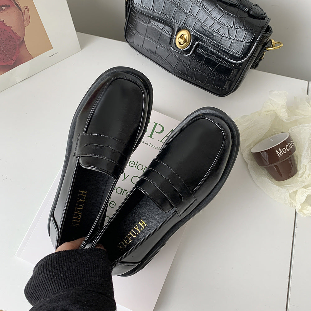 Slip-on Round Toe Leather Shoes