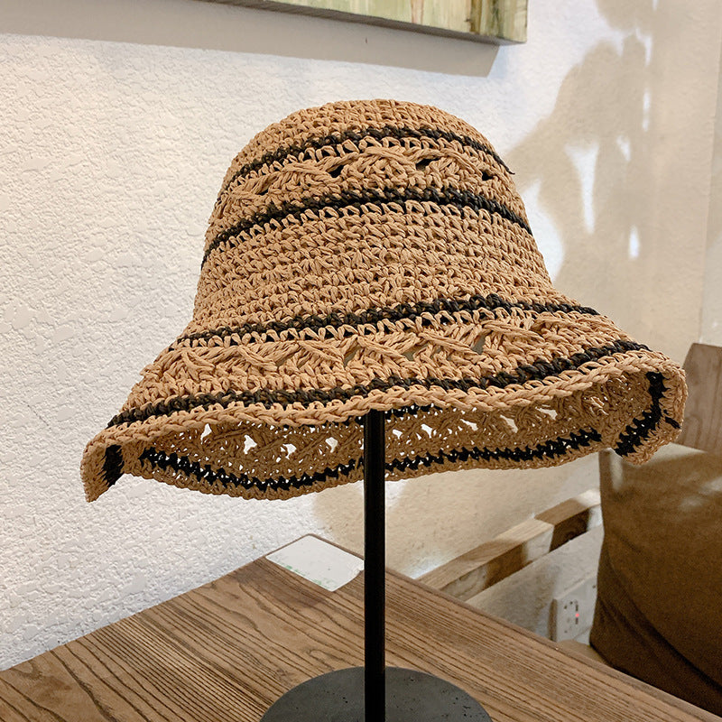 Summer Sunshade Straw Hat Small  Folding Sunscreen Big Brim