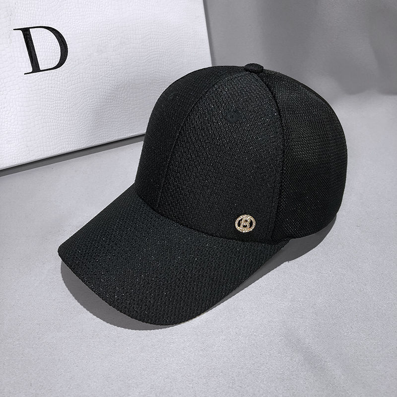 Women's Breathable Mesh Sunshade Rhinestone Letter Peaked Hat