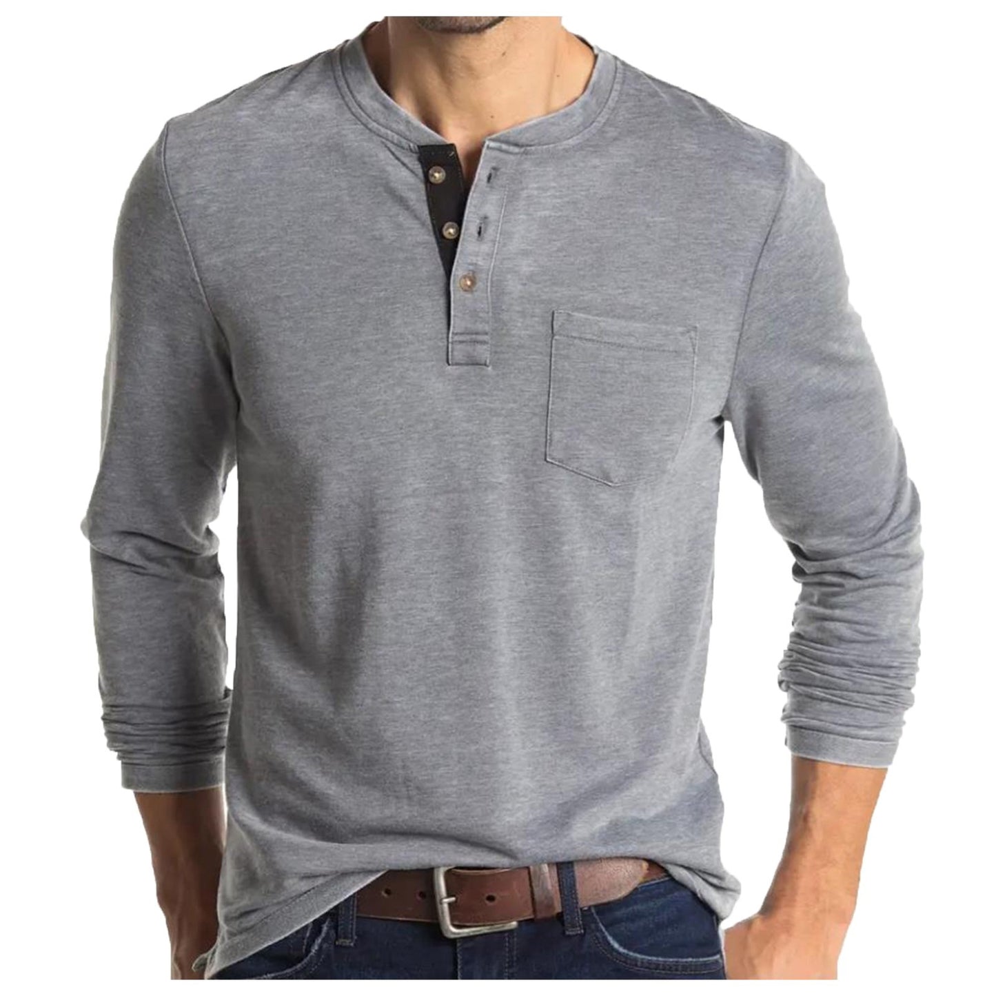 Men's Long Sleeve Round Neck T-shirt