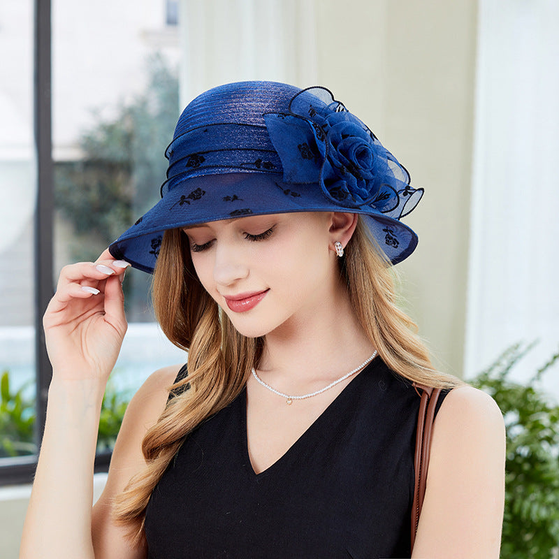 Sun Hat Female Organza Bucket Hat Sun Shade UV Protection