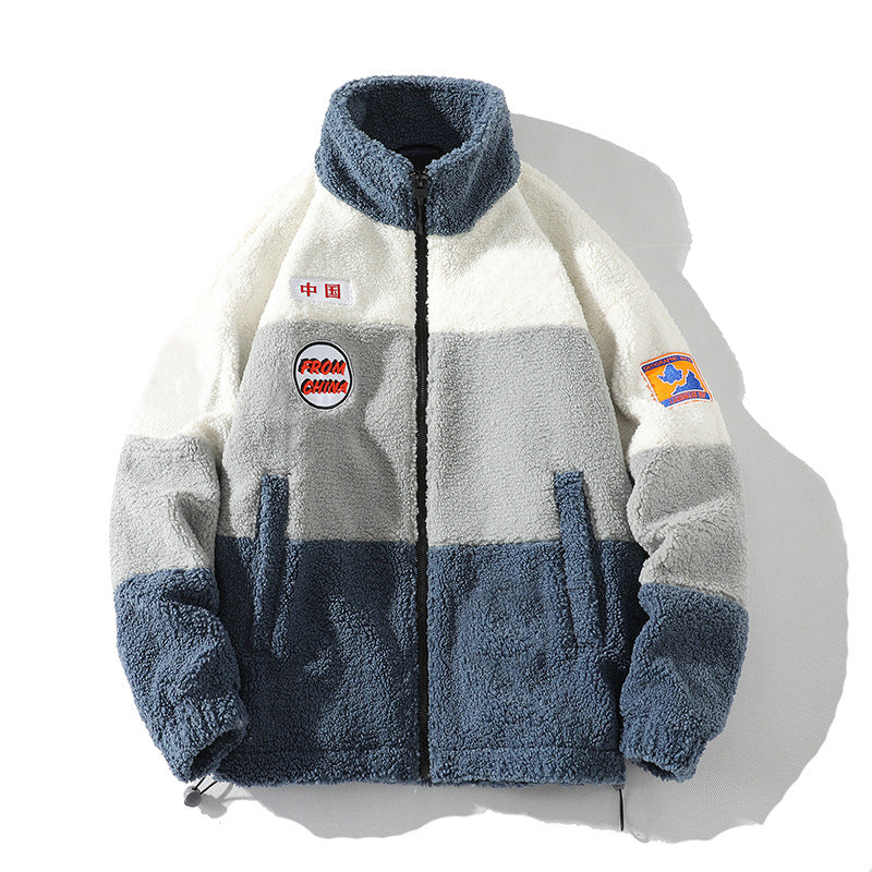 Autumn Loose Casual Patch Decoration Berber Fleece Coat