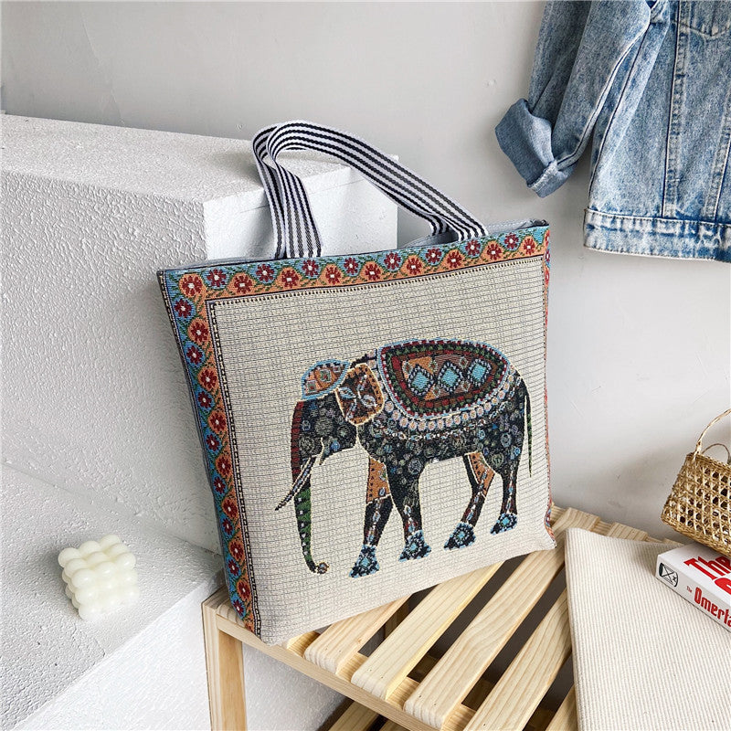 Student Portable Canvas Bag Literary Storage