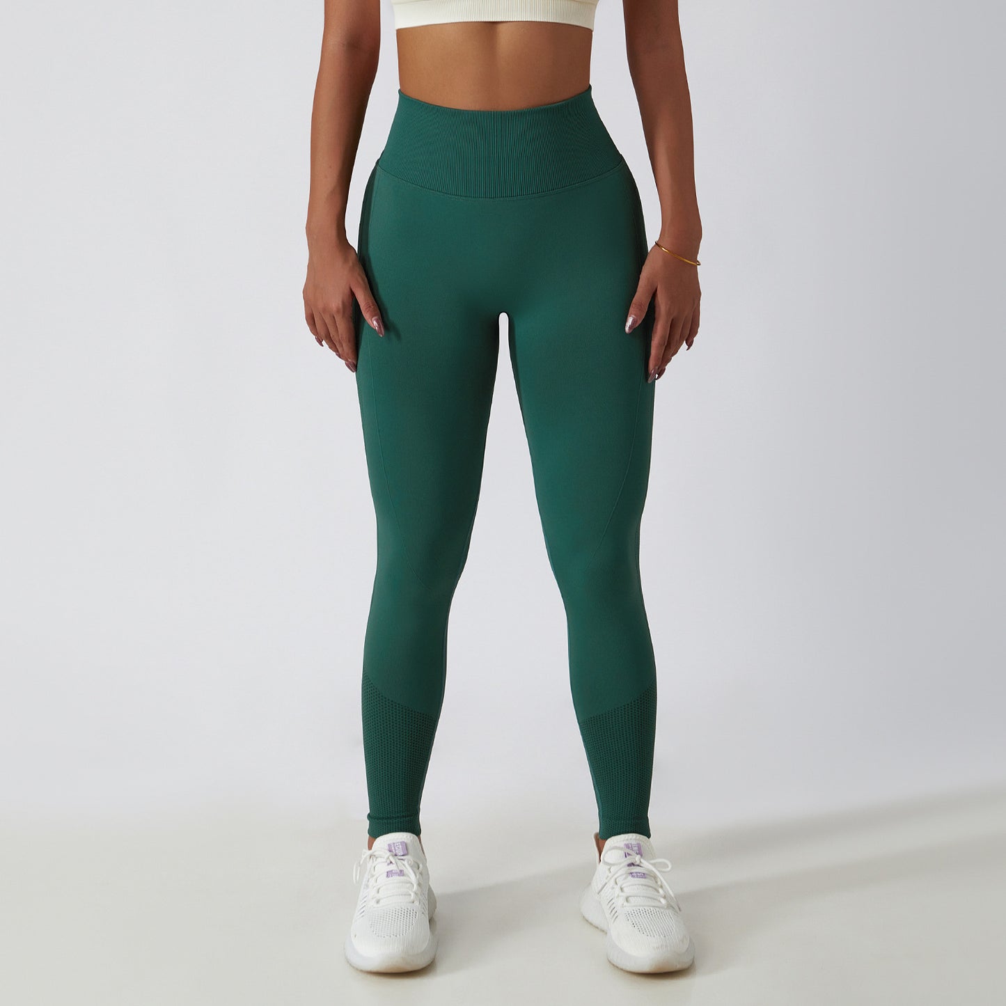 Outdoor Running Hip Raise Yoga Pants Women's Seamless Knitted Tight High Waist Breathable Sports Yoga Pants Yoga Pants