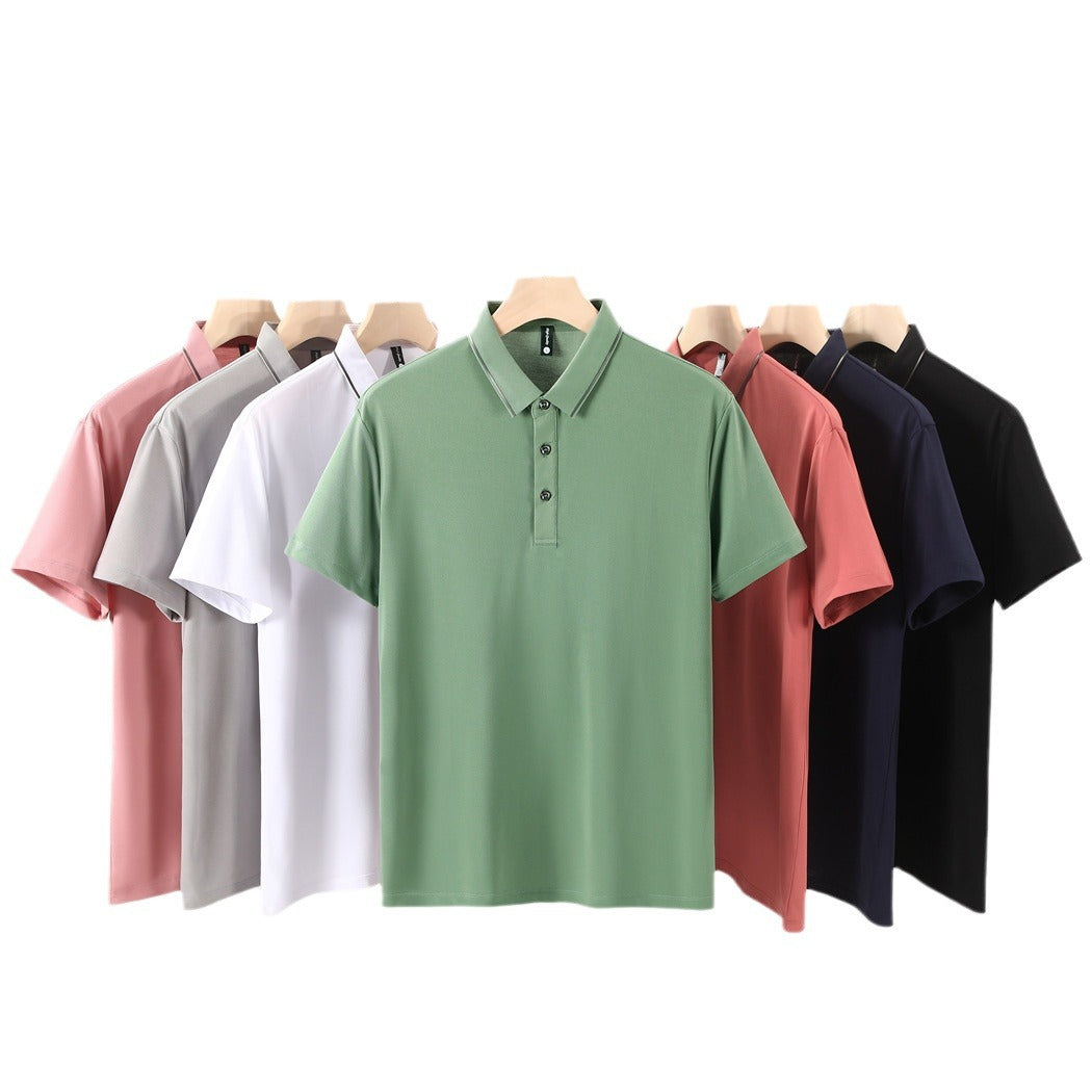 Combed Tight Mercerized Cotton Silver Polo Shirt