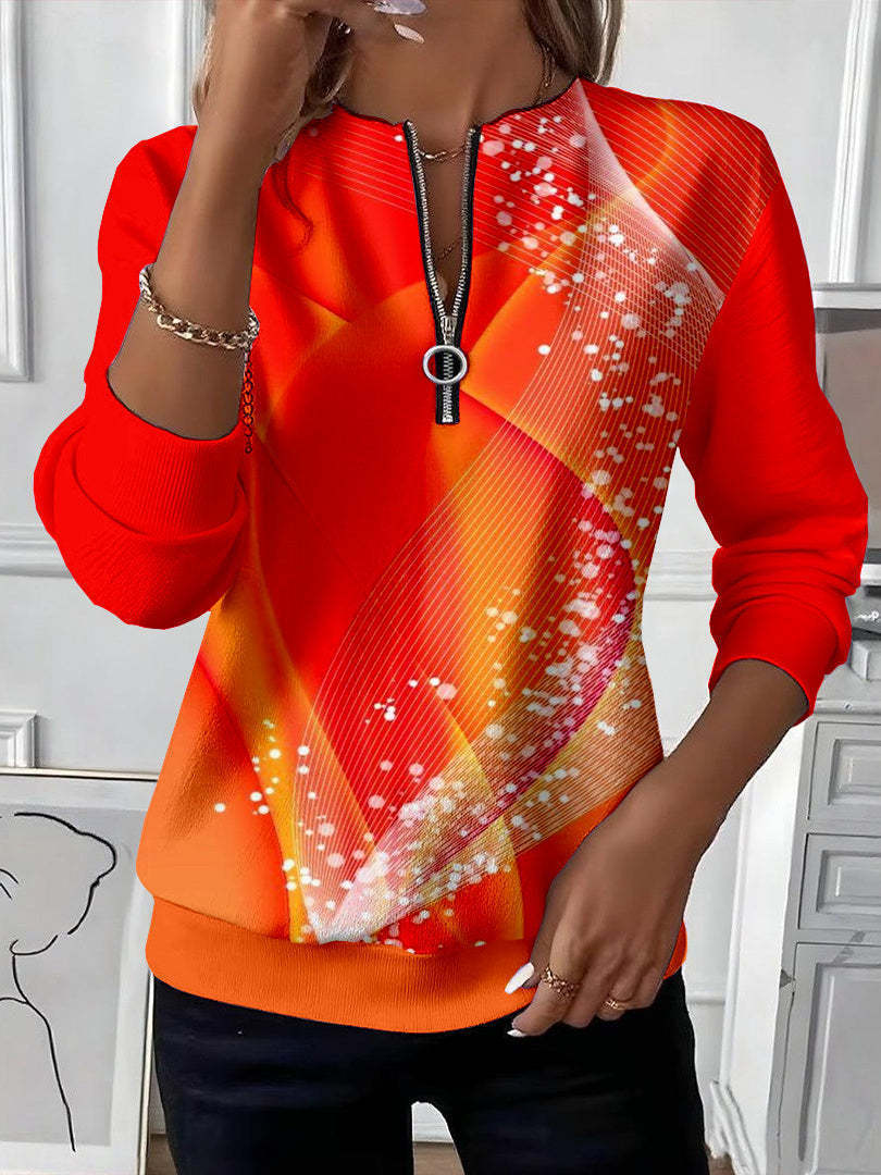 Raglan-sweatshirt til kvinder med juletryk