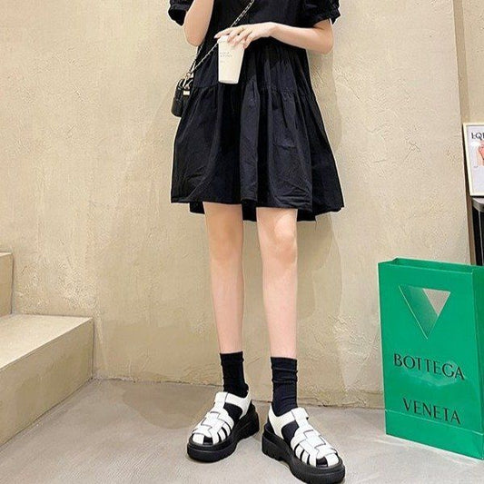Platform Platform Black Sports Woven Toe Shoes