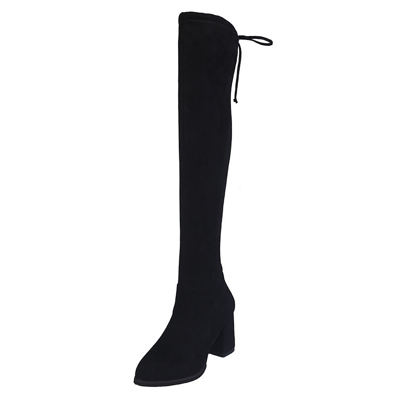 Women's Fashion Elastic Autumn High-heeled Boots