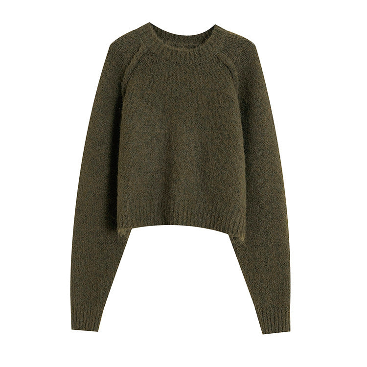 French Style Simple Temperament Leisure Round Neck Sweater