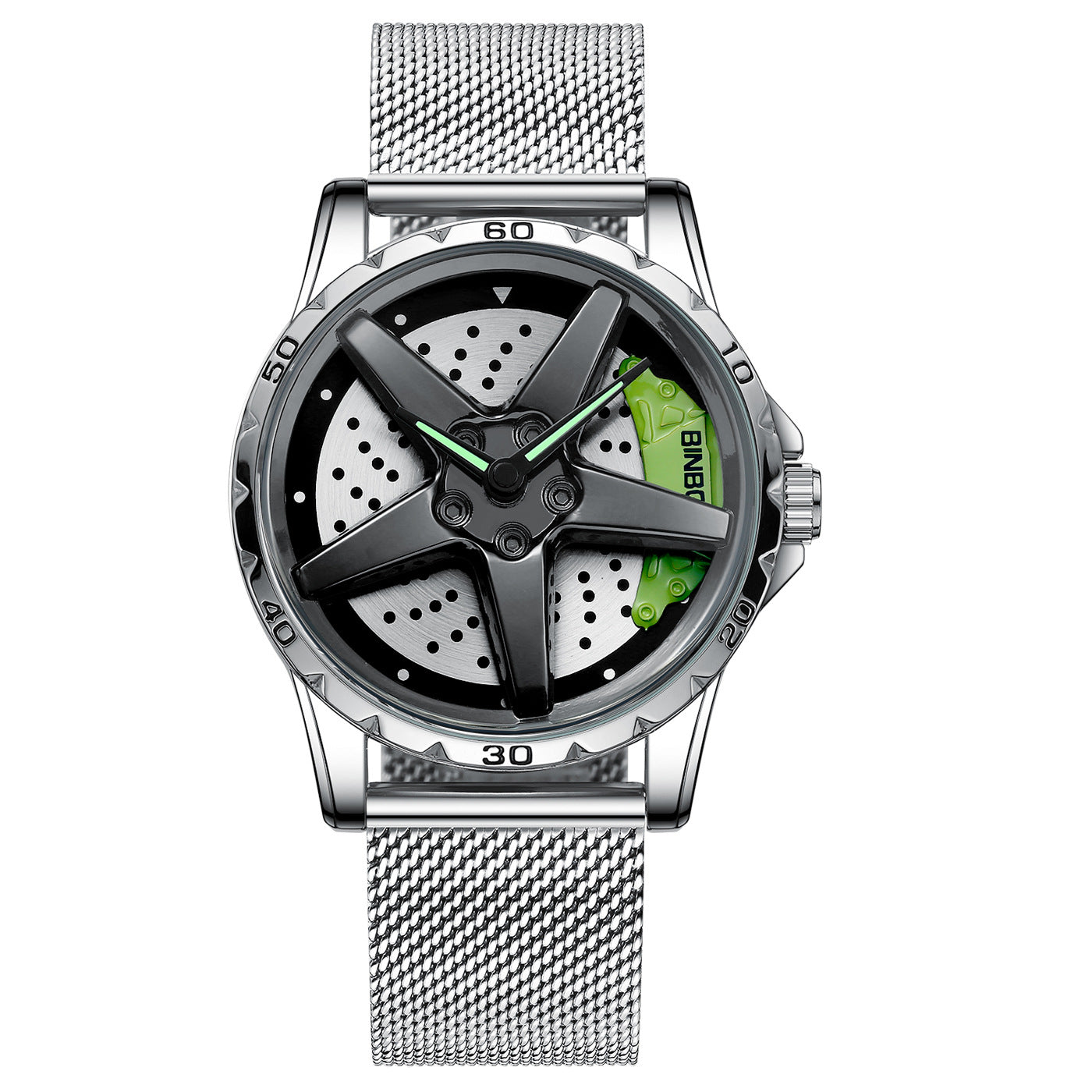 Motorcycle Engine Brake Caliper Watch For Men, Car Wheel Hub Dial
