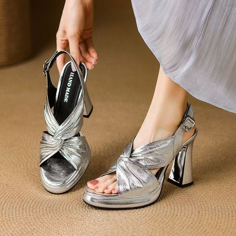 Special Interest Light Luxury Handmade Women's Shoes Retro Sandals