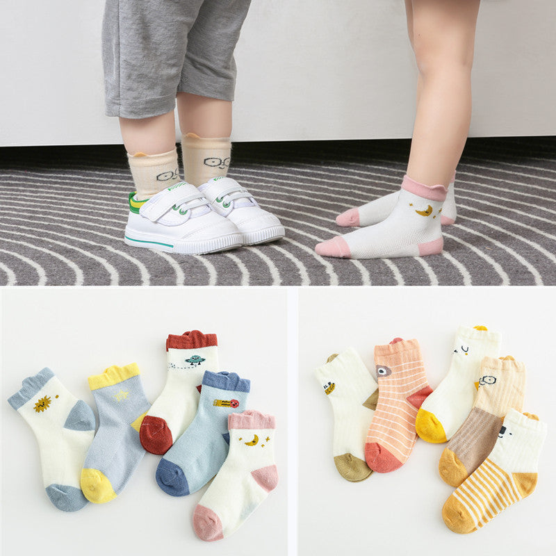 Breathable Mesh Children's Socks Cartoon Three-dimensional Cotton