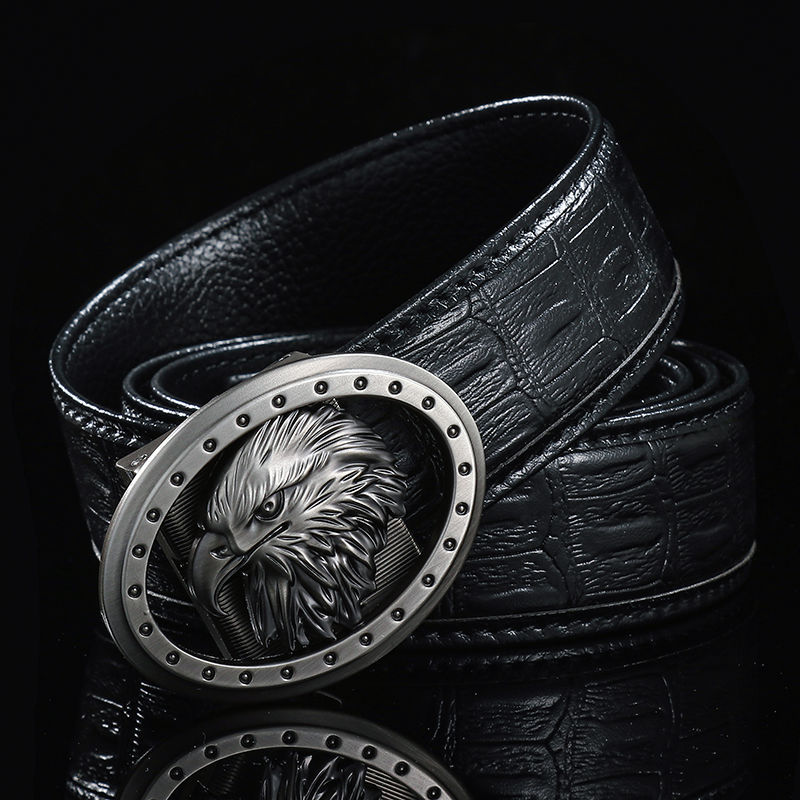Men's Leather Belt Leather Belt Alloy Automatic Buckle Young And Middle-aged Casual Korean Style