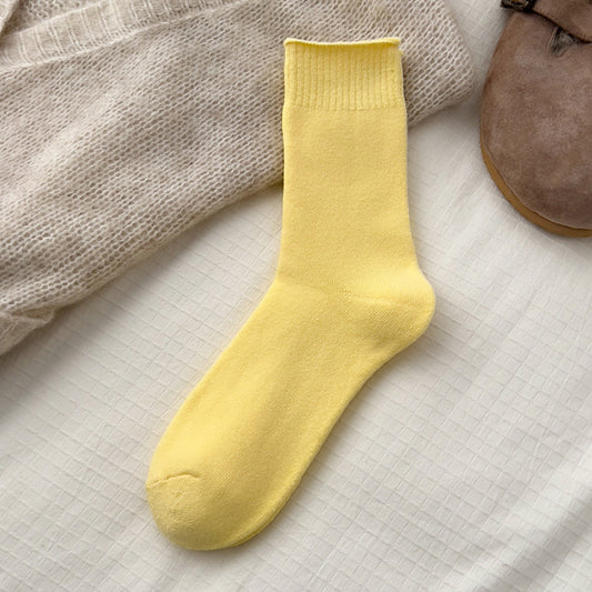 Autumn And Winter Plush Thickened Mid-calf Warm Cotton Socks