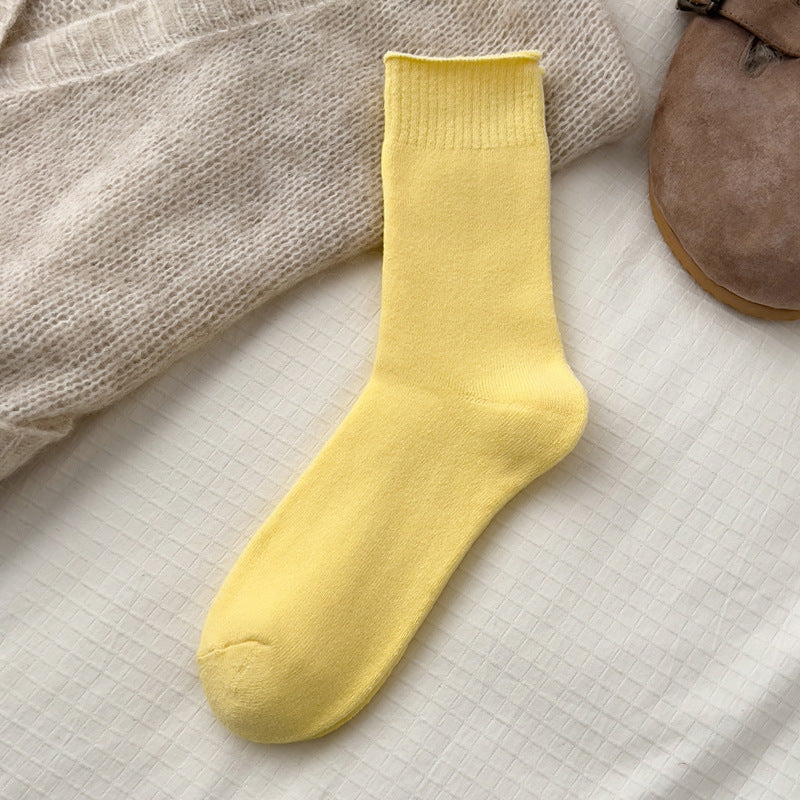 Autumn And Winter Plush Thickened Mid-calf Warm Cotton Socks