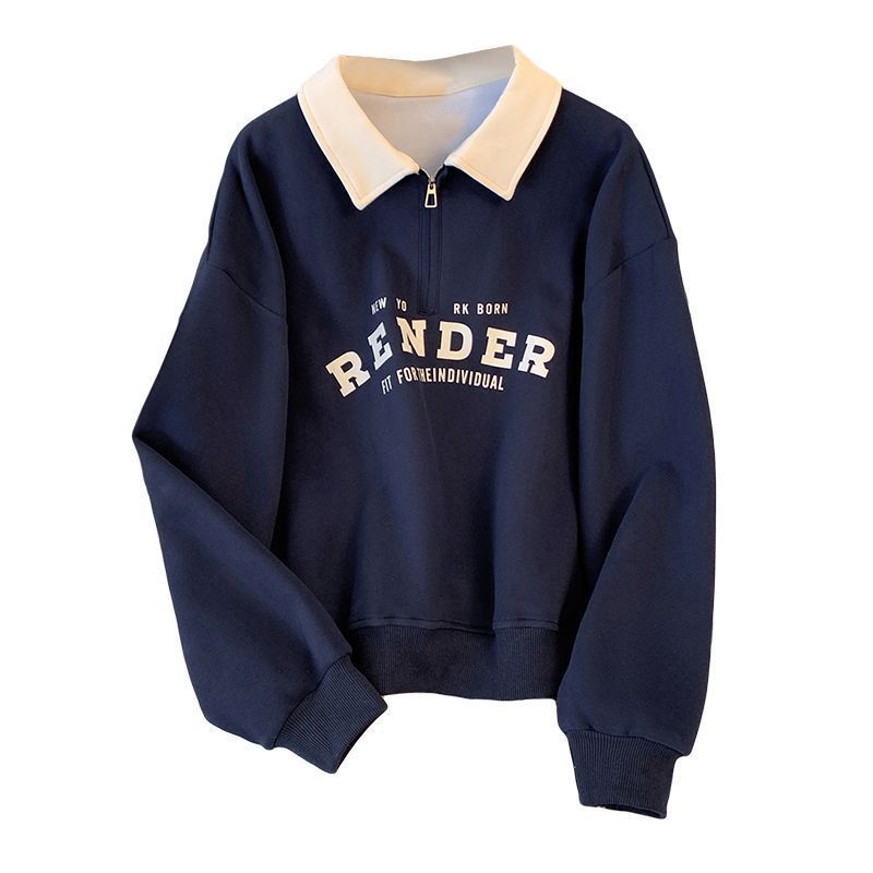 Forår og efterår farvematchende tynd langærmet sweater til kvinder