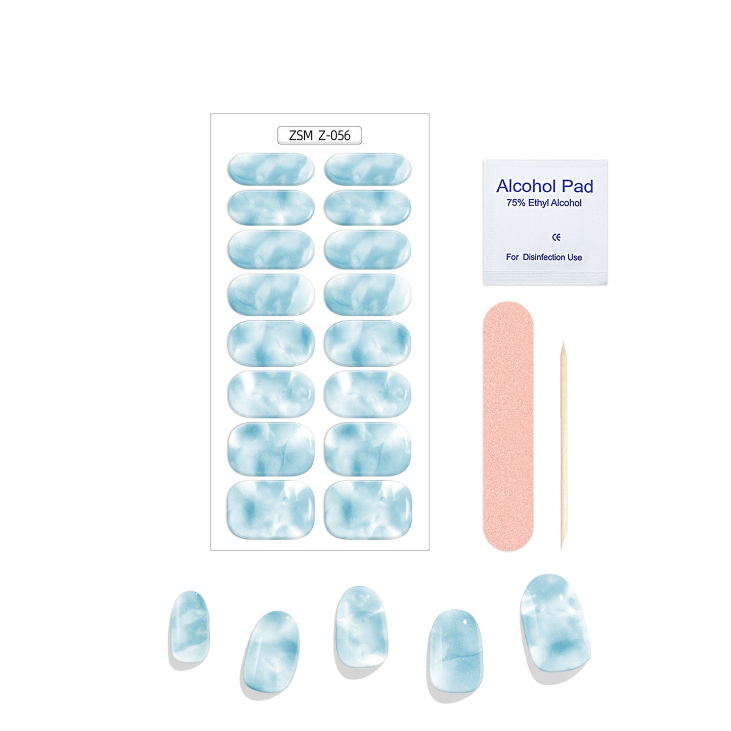 Solid Color Glitter Gel Nail Sticker
