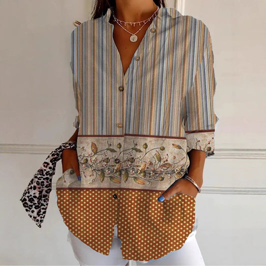 Womens Sophisticated Elegant Versatile Long-sleeve Blouse