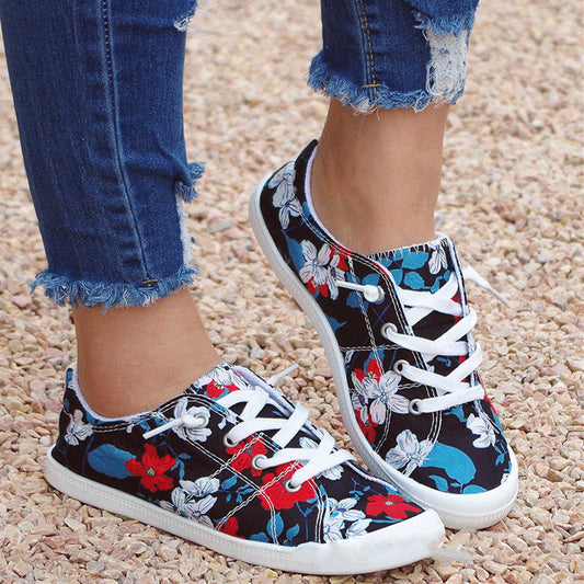 Women's Floral Shoes Casual Comfortable Fashion Flat Shoes