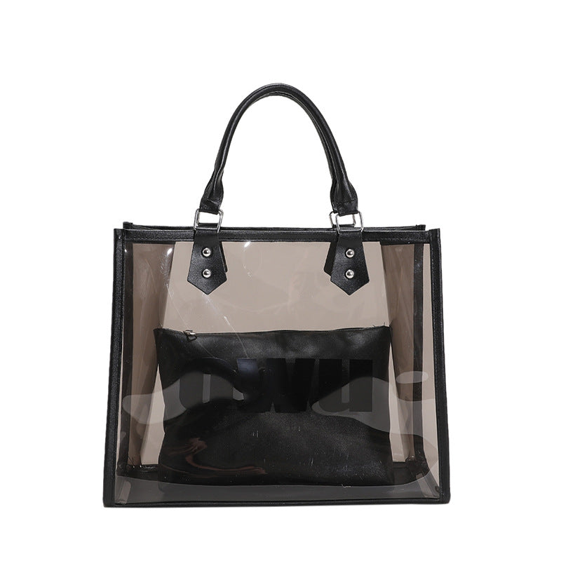 Kreativ transparent PVC skuldertaske stor kapacitet mode