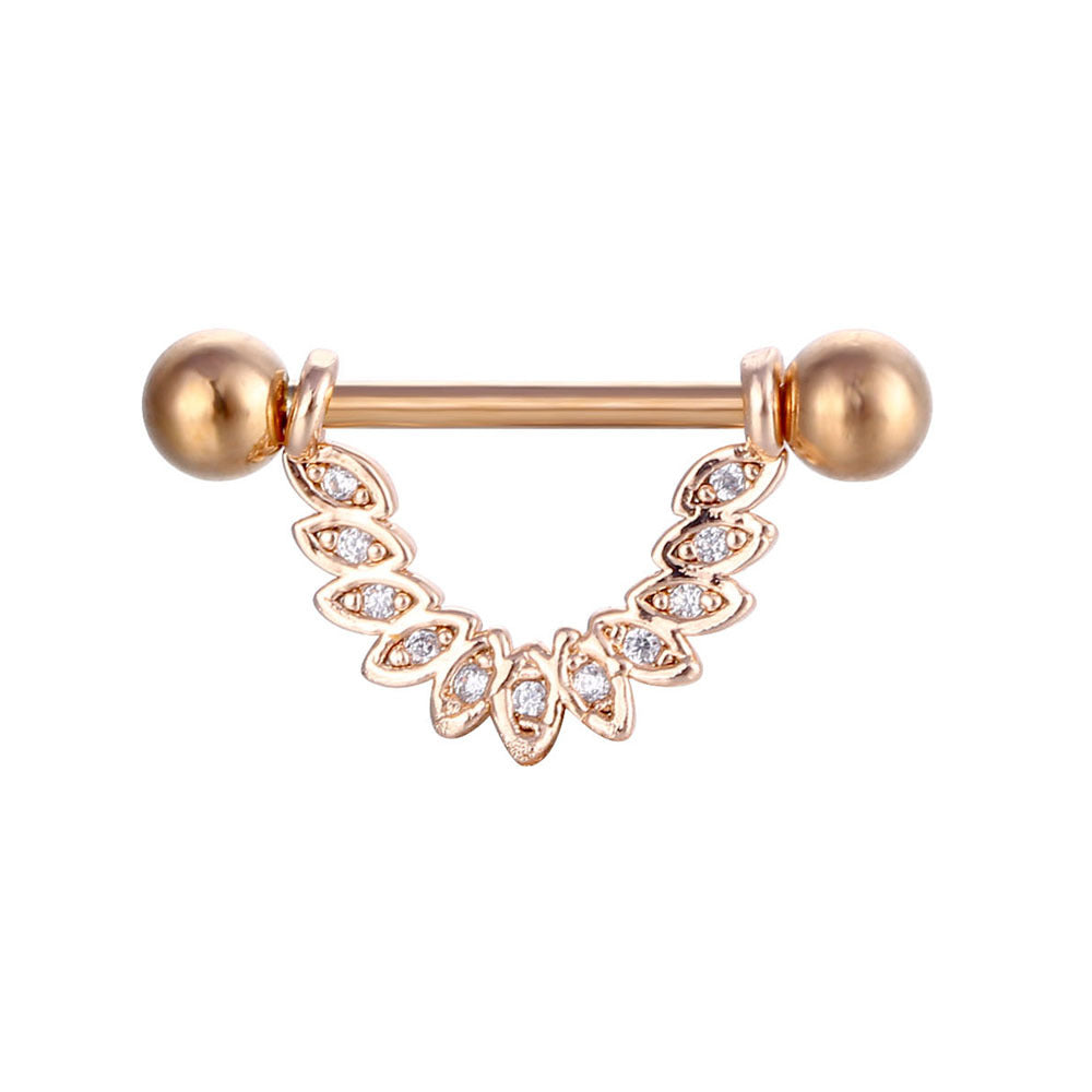 Puncture Nipple Ornament Inlaid Zircon Ring Nails