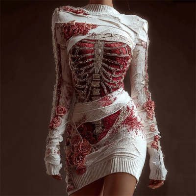 Women's Fashion 3D Digital Printing Hip Skirt