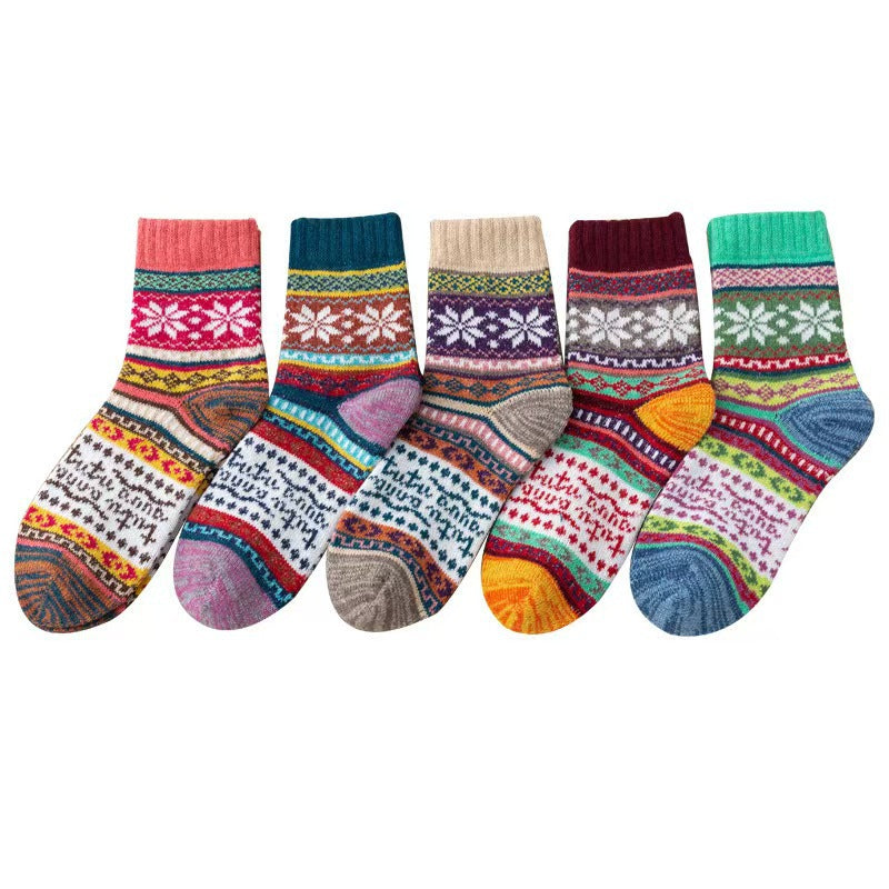 Women's Leisure Printing Ethnic-style Warm Womens Socks
