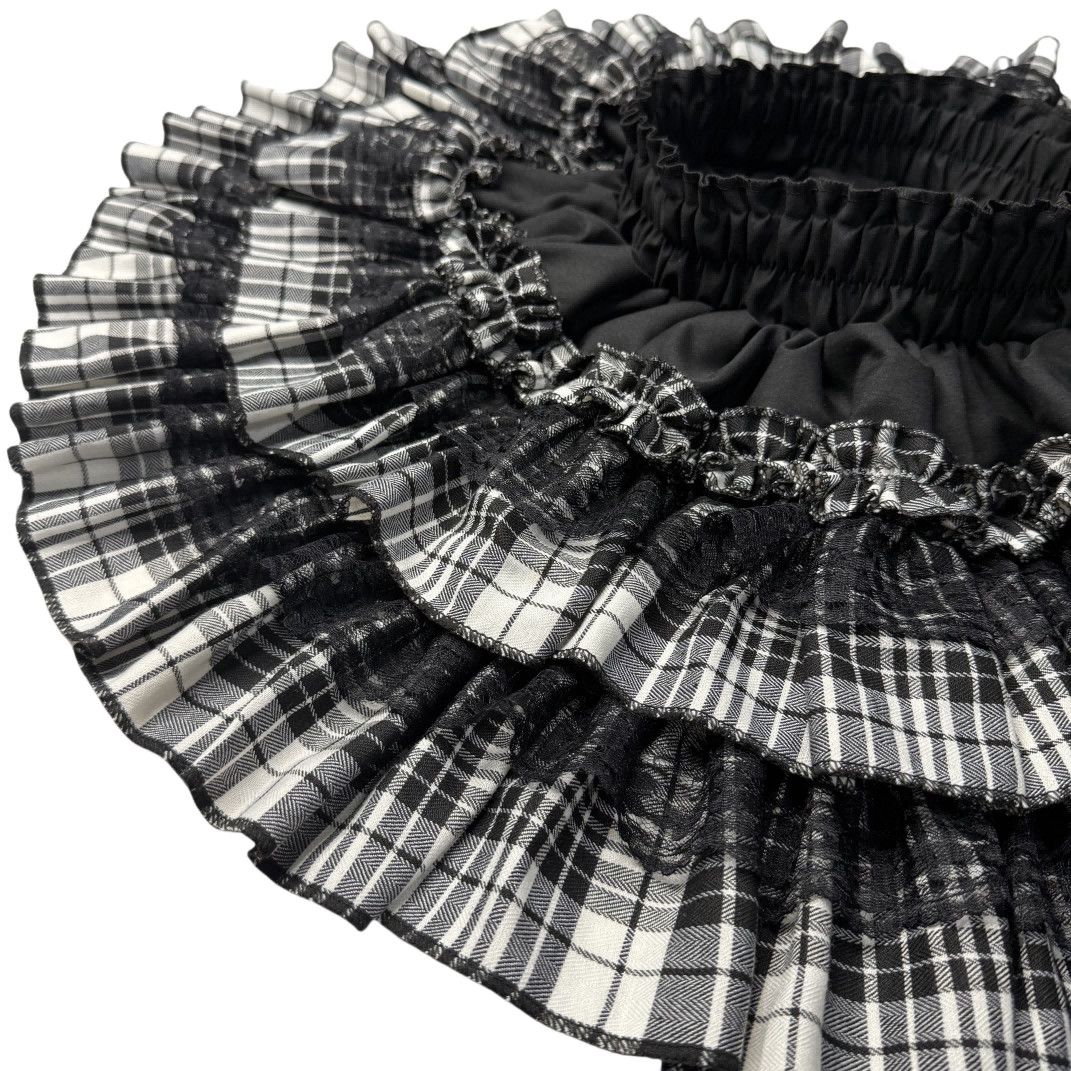 Dark Yabi Sweet Cool Hot Girl Punk Black Red Grace Puffy Cake Skirt With Lining
