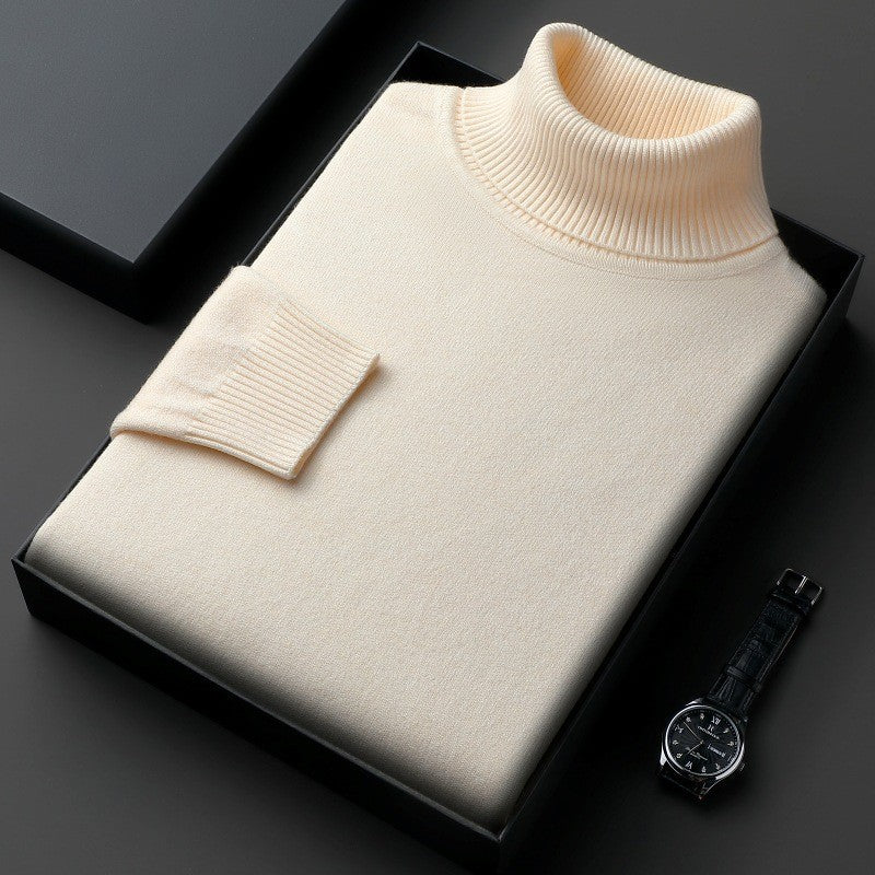 Men's Turtleneck Pure Color Thickened Loose Sweater