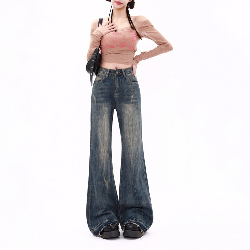 Damejeans i retro amerikansk stil med smalle ben