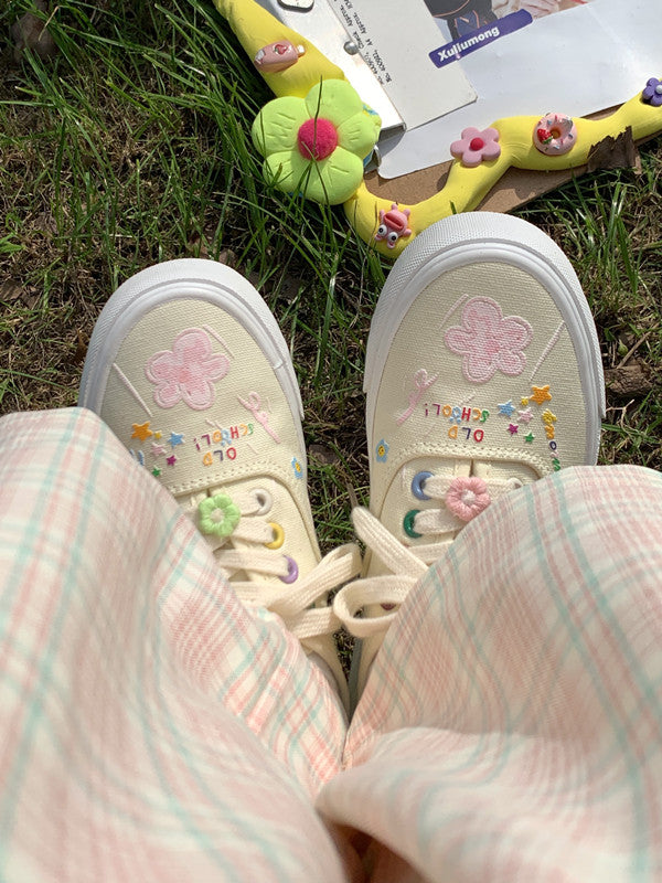 Art Cute Student Custard Canvas Shoes Women
