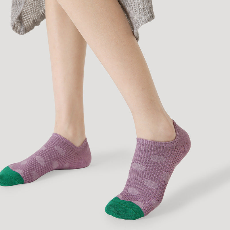 Thin Breathable Retro Color Matching Sweat Absorbing And Deodorant Ankle Socks