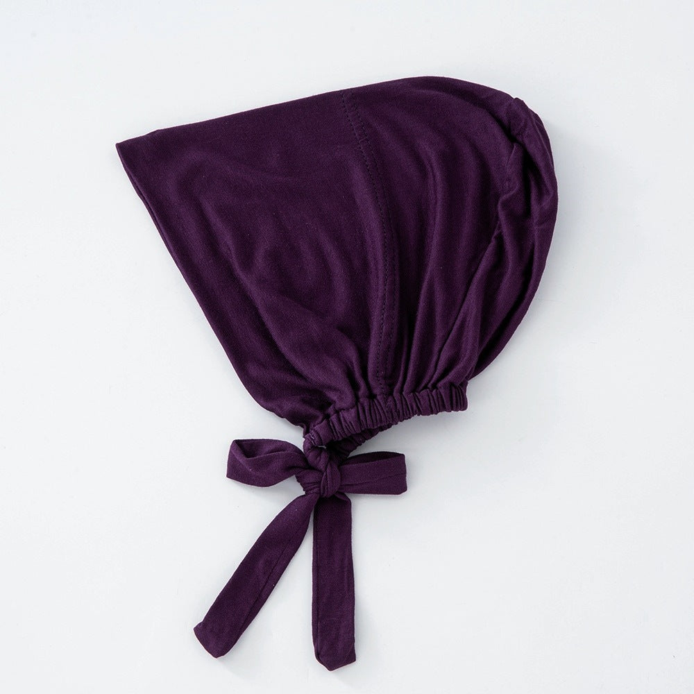 Women's Fashion Solid Color Lace-up Bottoming Hood