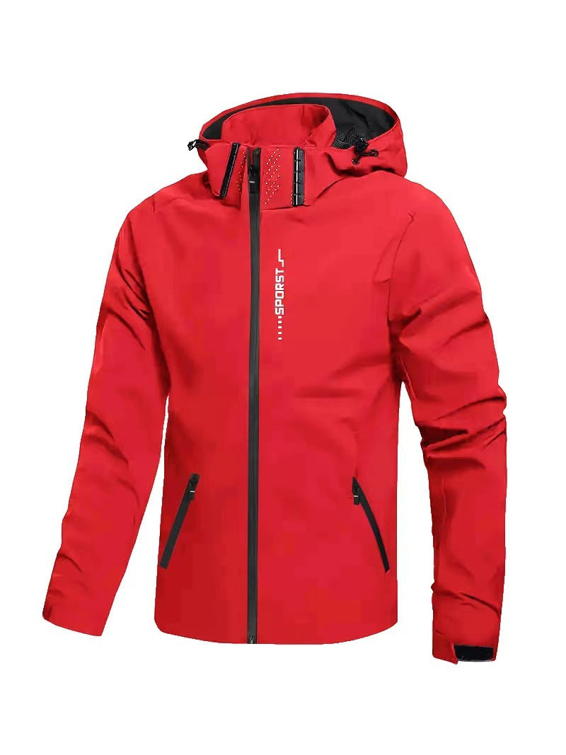 Solid Color Hooded Loose Cargo Zipper Japanese Style