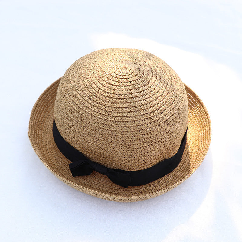 Women's New European And American Woven Bow Straw Hat