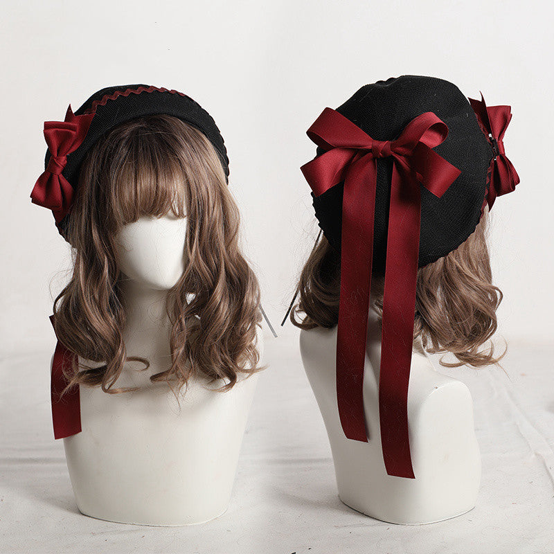 Women's Fashion Simple Bow Plaid Hat