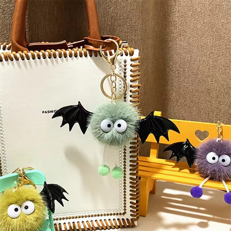 Sød sjov Halloween kunstig minkhår lille djævelspakkevedhæng